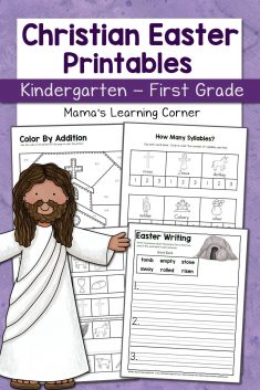 Christian Easter Worksheets for Kindergarten and First Grade - Mamas ...