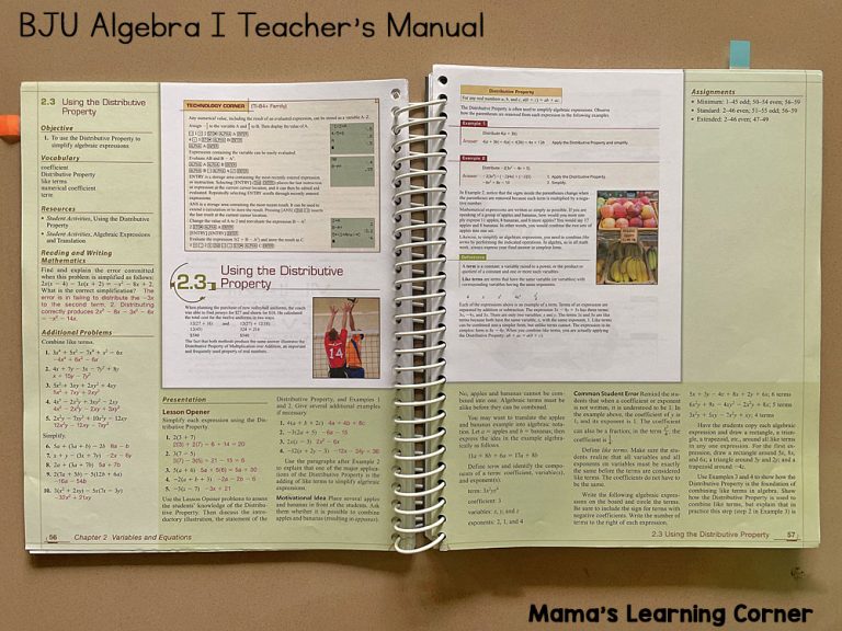 How We Use BJU Algebra 1 in Our Homeschool - Mamas Learning Corner