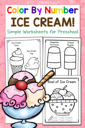 Color By Number Worksheets for Preschool: Ice Cream! - Mamas Learning ...