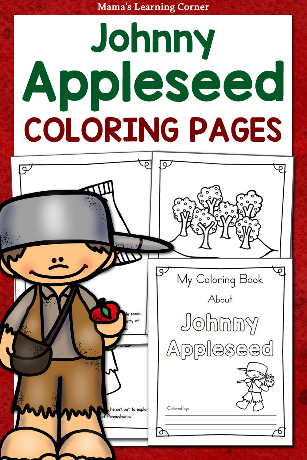 Johnny Appleseed Coloring Page Preschool