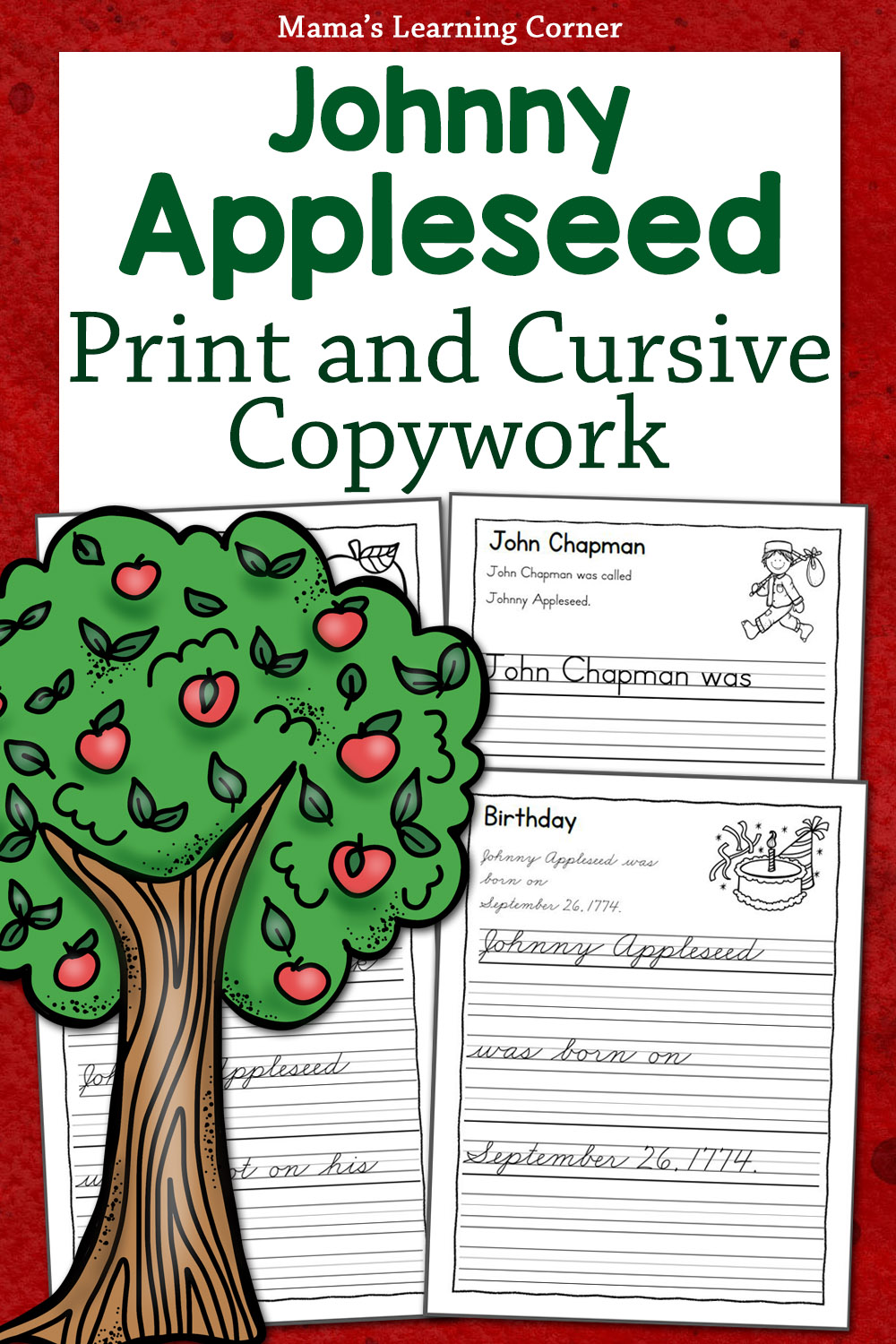 johnny appleseed coloring page preschool