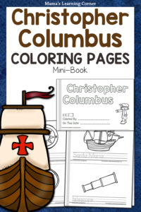 Christopher Columbus Coloring Pages - Mamas Learning Corner