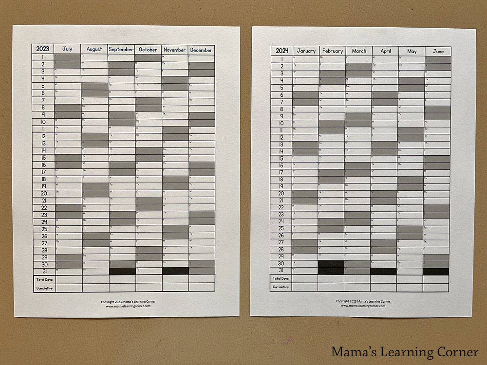 Homeschool Attendance Record 2023-2024 - Mamas Learning Corner